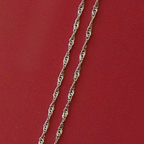 14Karat Solid white gold twisted serpentine chain 18