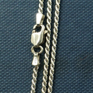 14Karat solid white gold rope 1.5mm size chain 30″ long