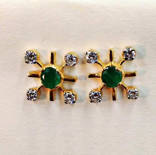 Diamond and Emerald earrings