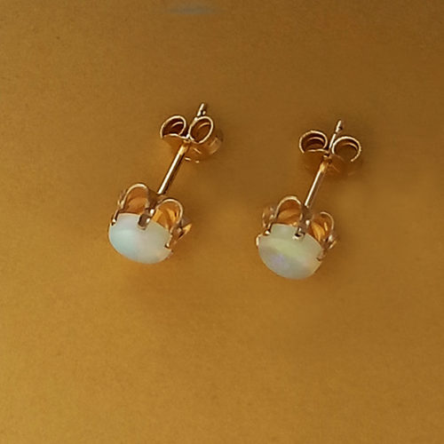 3/4ct round opal earrings
