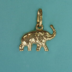 14Karat gold Puffed Elephant charm 1/2″ long