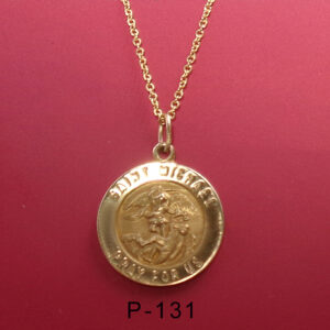 14Karat yellow gold St. Michael pendant