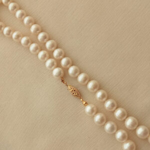 10mm beautiful white freshwater pearl necklace 18″