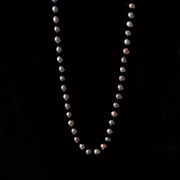 9mm round Freshwater black shiny natural pearl necklace 20″ long