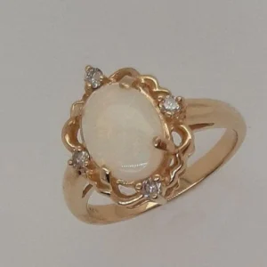 Natural Opal Diamond Ring