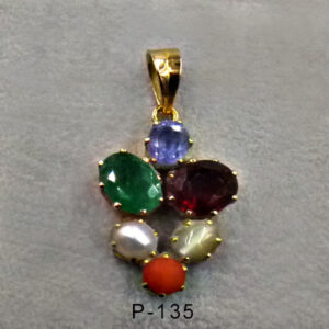P-136-Multi-colored-fine-stone-pendant-22KY-1
