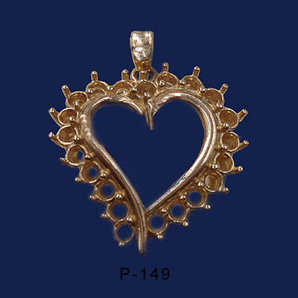 14Karat yellow gold Heart shaped pendant Mounting