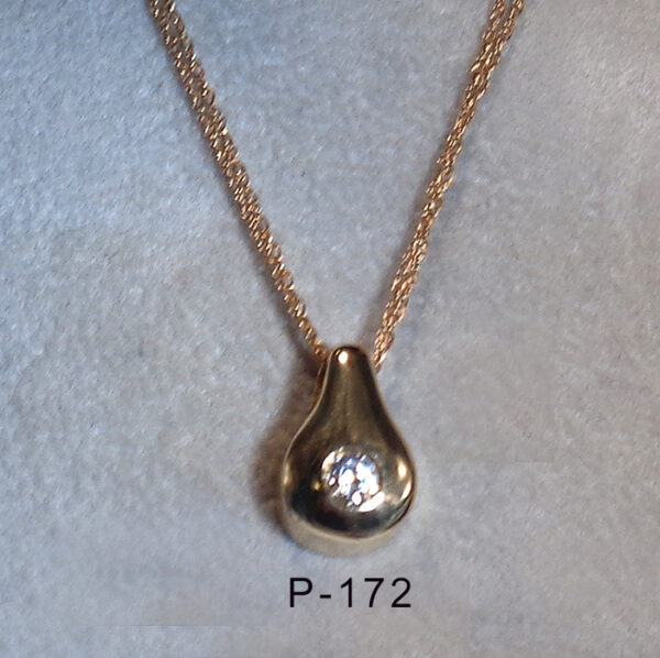 14Karat yellow gold heavy pendant with CZ