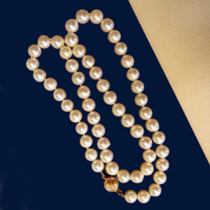 7-8mm round Cultured pearl necklace 17″