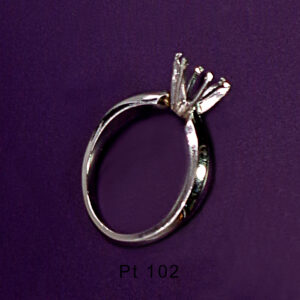 Platinum Traditional 6 prong solitaire Band Light weight