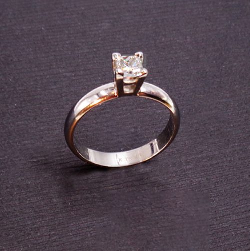 Platinum Princess cut diamond ring