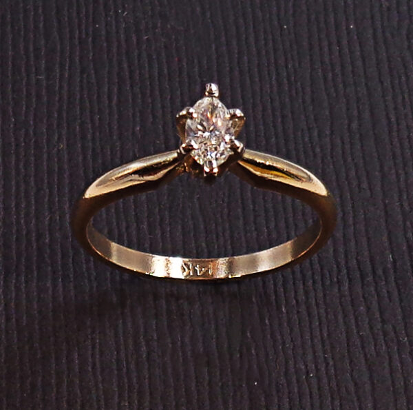 1/3ct Marquise Diamond 14Karat gold ring