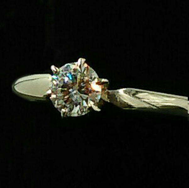14Karat white gold diamond ring.
