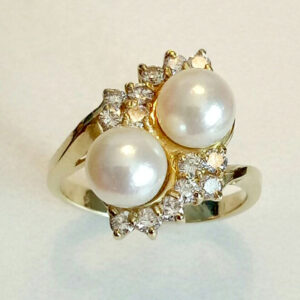Diamond and Pearl cocktail ring.