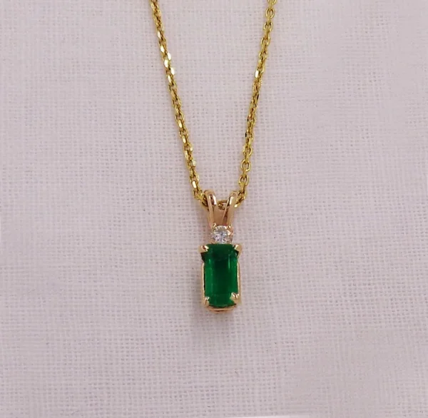 Diamond Emerald Gold Pendant